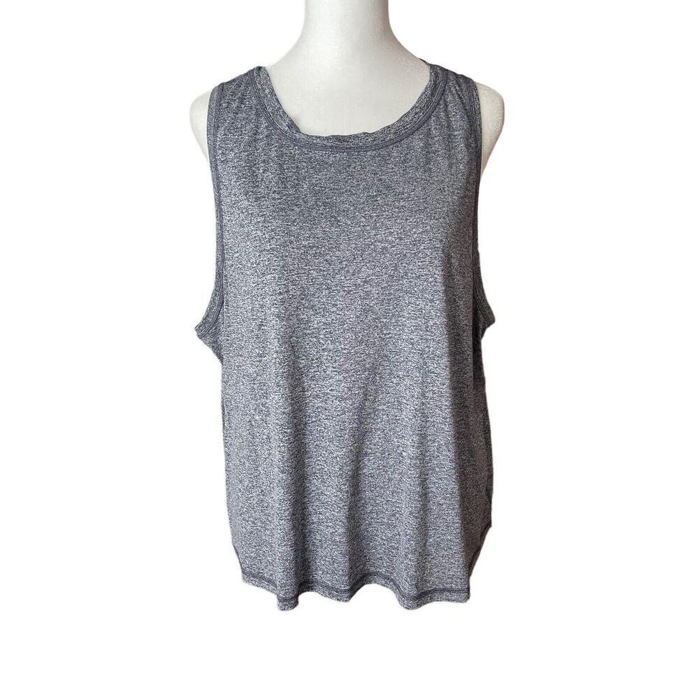 Athleta Plus 2X Uptempo Tank Top Sleeveless Tee Heathered Blue Purple